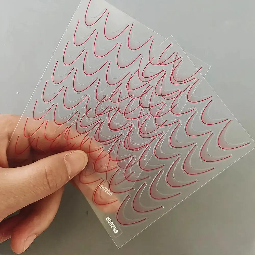 2Sheets French Gradient Line Nail Art Stickers 3D Self-Adhesive White+Black Slider Design Stencil Manicure Guides DIY Nail Decor from PriceLows™