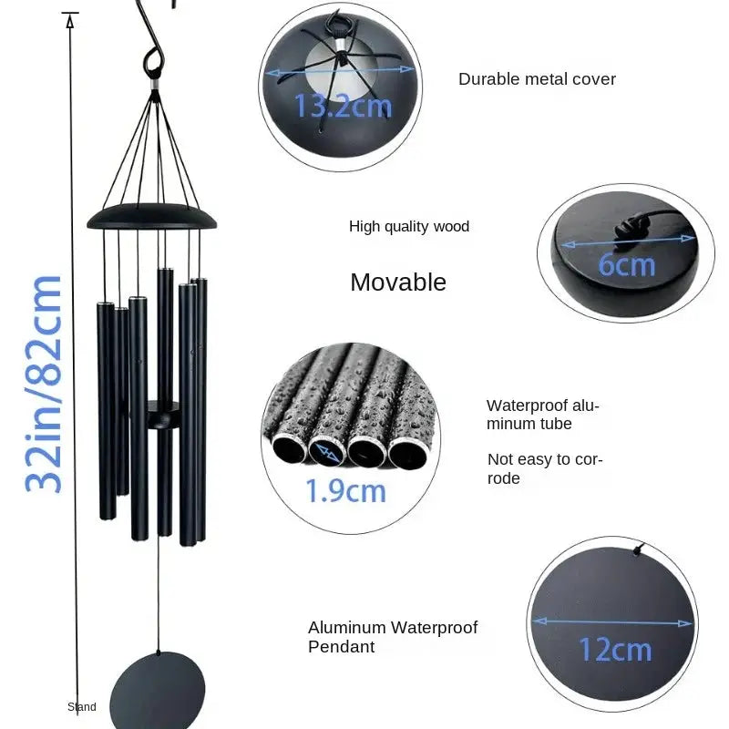 Music Wind Chime Classic Metal Wind Chime Aluminum Tube Commemorative Wind Chime Home Outdoor Festival Gift Decoration Iron Art from PriceLows™