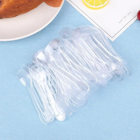 100Pcs Mini Plastic Spoons Flatware Spoons For Jelly Ice Cream Dessert Appetizer Plastic Spoon For Party Supplies from PriceLows™