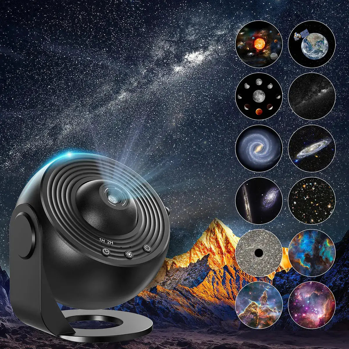 13 In 1 Galaxy Ultral Star Projector HD Image Area LED Night Light, 13 Film Discs,360° Rotate 1/2h Timer for Kids&Adults Bedroom from PriceLows™