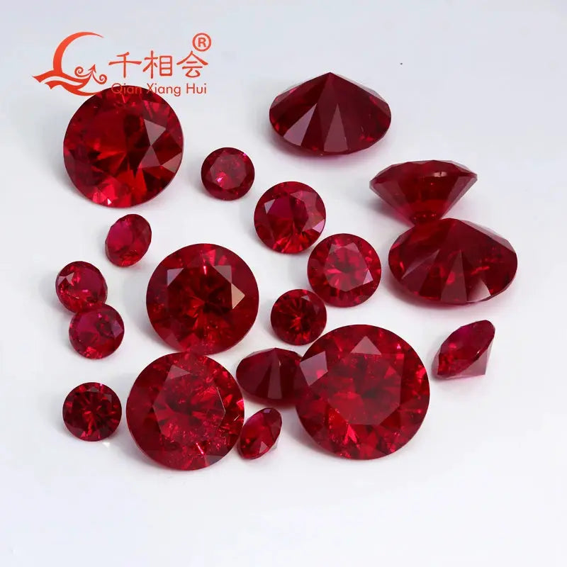 Lab Created Ruby Ear Stud 5-9mm Pigeon Blood with inclusions Red round Shape Single Stone S925 Silver earrings Jewelry from PriceLows™