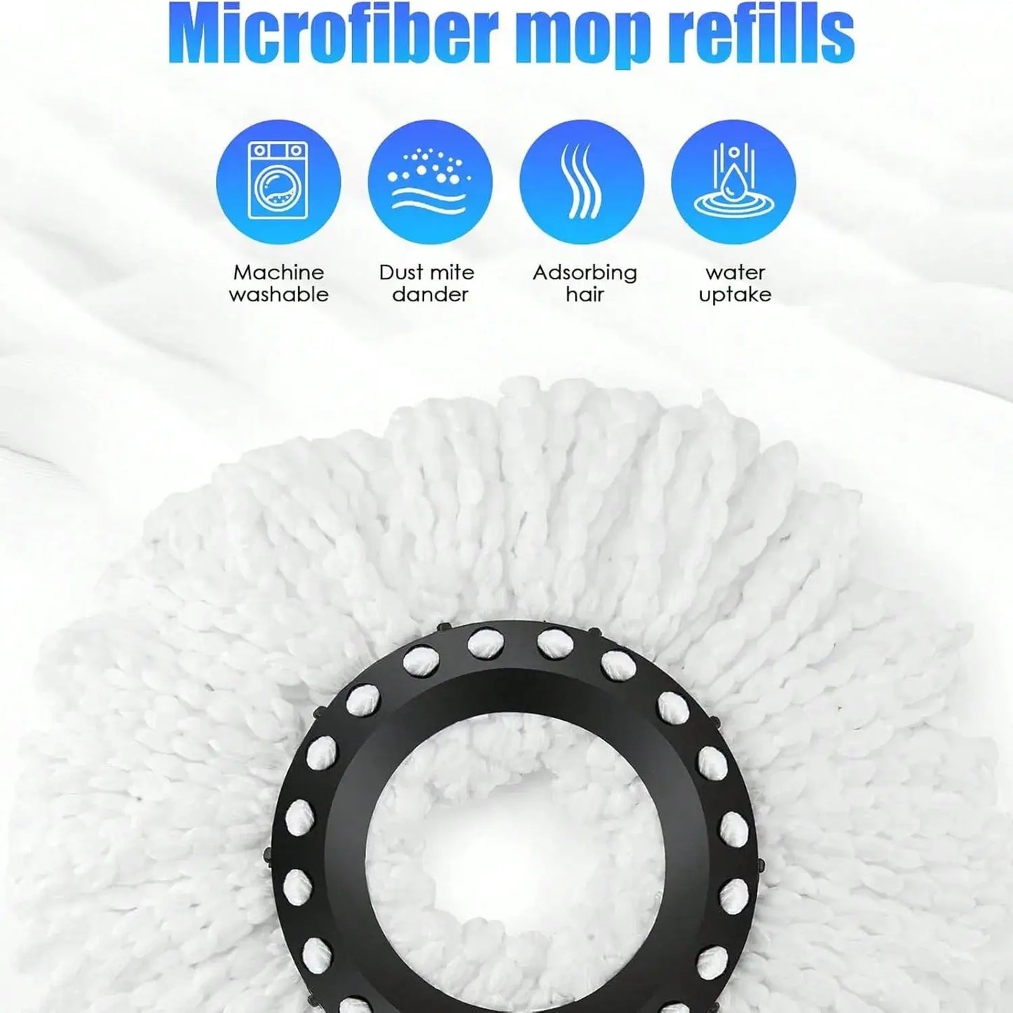 Spin Mop Bucket Set with Soap Dispenser 360°Rotating 2 Microfiber Heads 61" Adjustable Stainless Steel Handle 20QT Floor Cleaner from PriceLows™