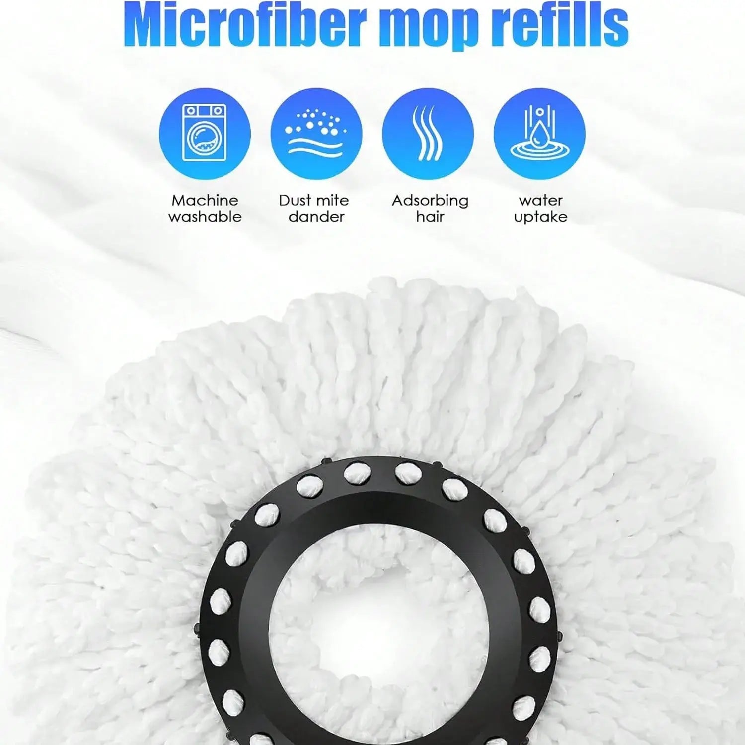Spin Mop Bucket Set with Soap Dispenser 360°Rotating 2 Microfiber Heads 61" Adjustable Stainless Steel Handle 20QT Floor Cleaner from PriceLows™
