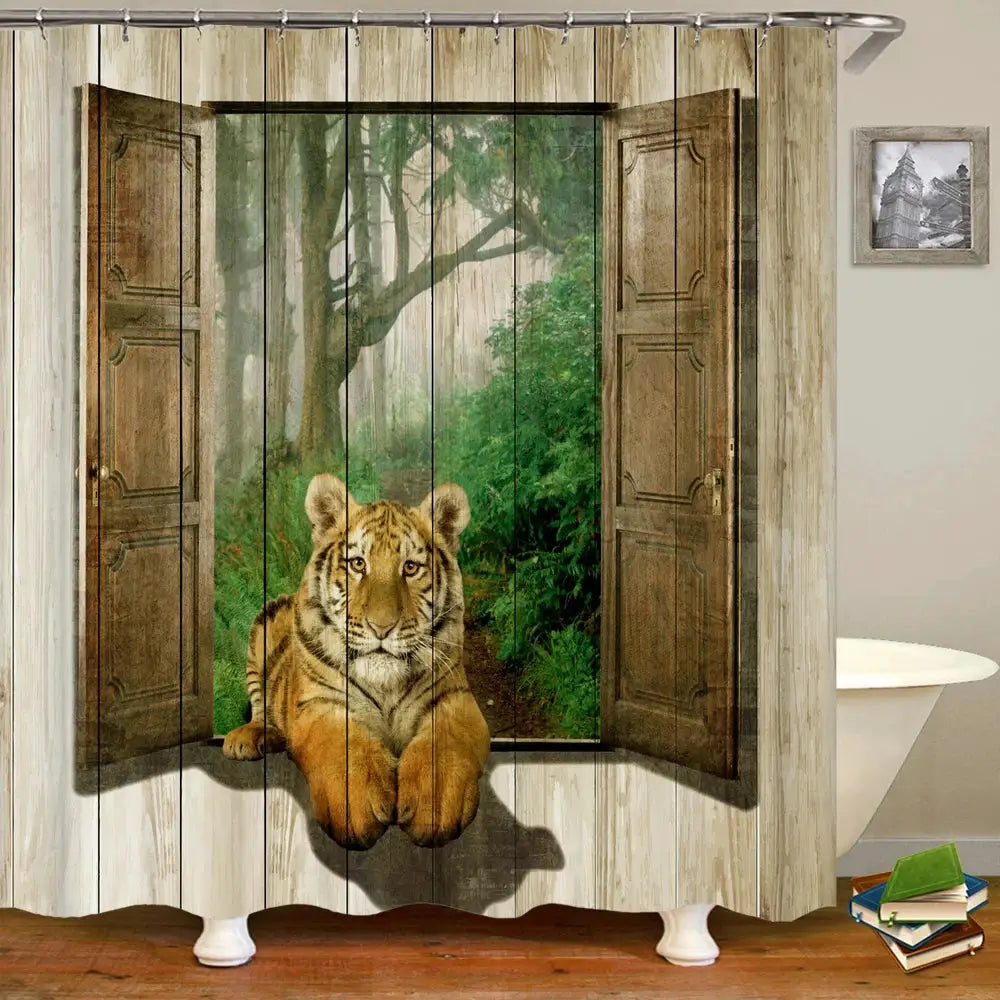 Funny Shower Curtains Bathroom Curtain With Hooks Decor Waterproof Cat Dog 3d Bath 180*180cm Creative Personality Shower Curtain from PriceLows™