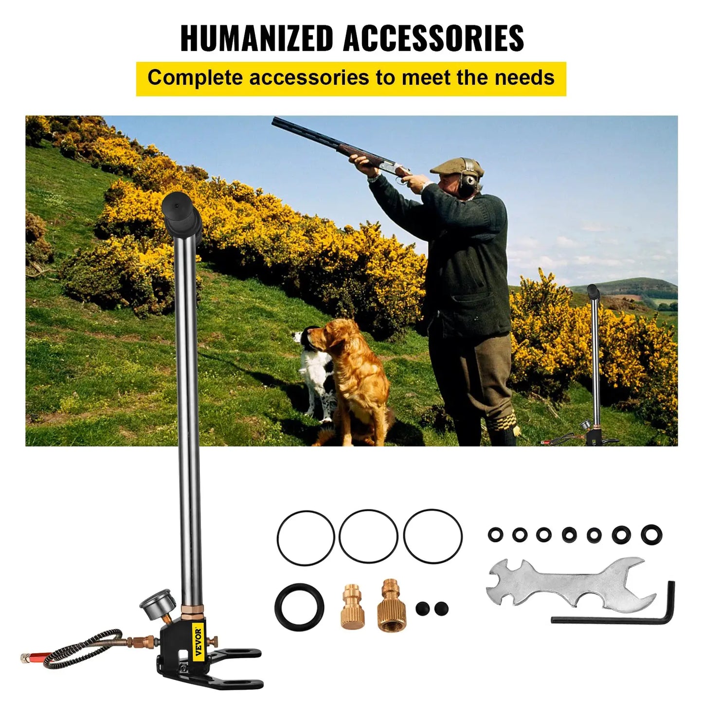 SucceBuy 3 Stage PCP Pump + Pressure Gauge 4500PSI Tire Kayak Ball Inflatable Air Gun Filling Stirrup High Pressure Hand Pump from PriceLows™