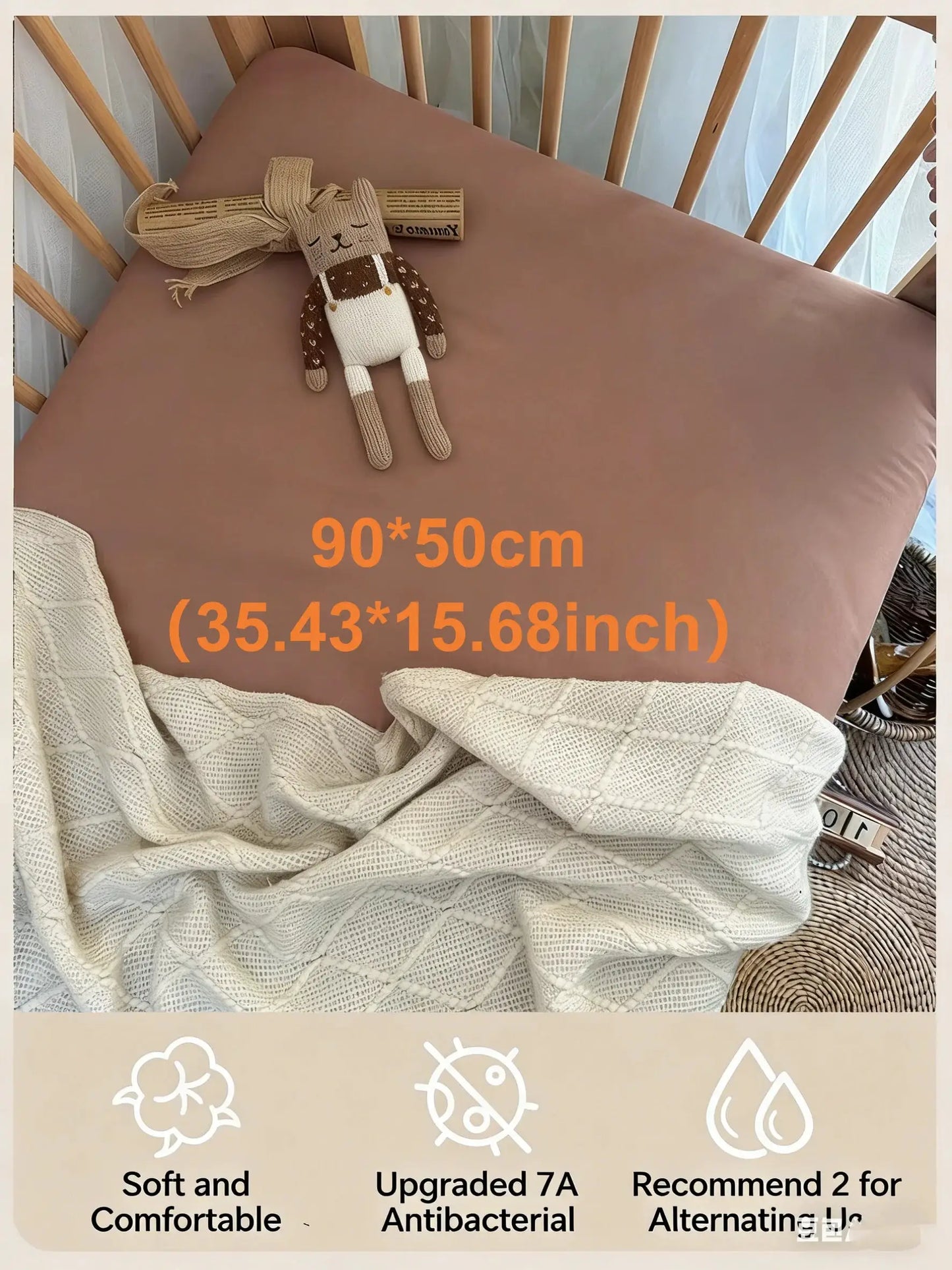 Toddler Crib Fitted Sheet, Skin-Friendly Mattress Protector Cover Ultra Soft Stretch Breathable Crib Mattress Sheet from PriceLows™