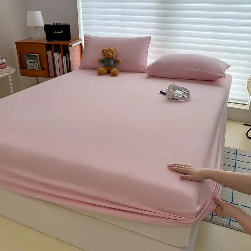 Washed Fitted Sheet with Elastic Bands Non Slip Adjustable Mattress Cover for Single Double King Queen Bed 90x200 150x200 180 from PriceLows™