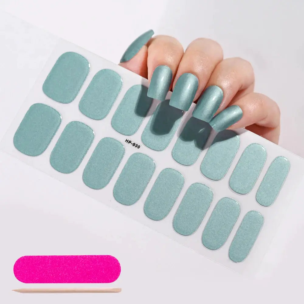 Semi Cured Wraps Fast Gel Nail Sticker Soild Nail Gel Wraps Adhesive Full Cover Gel Nail Decal UV Lamp Cured Manicure Decoration from PriceLows™