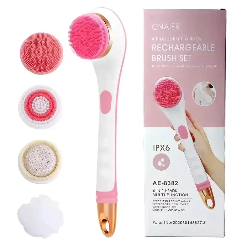 Electric Bath Brush | Rotating Spin Brush | Back Scrubber Handle | One Unit