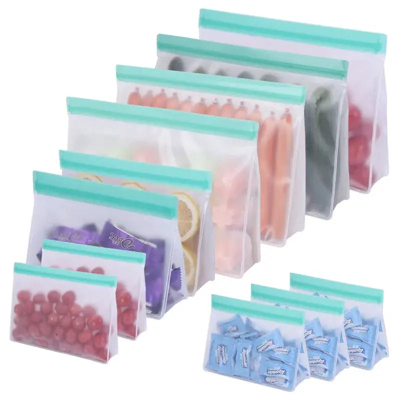 Reusable Silicone Food Storage Bags | Leakproof | Freezer Safe | 200 Pcs Lot