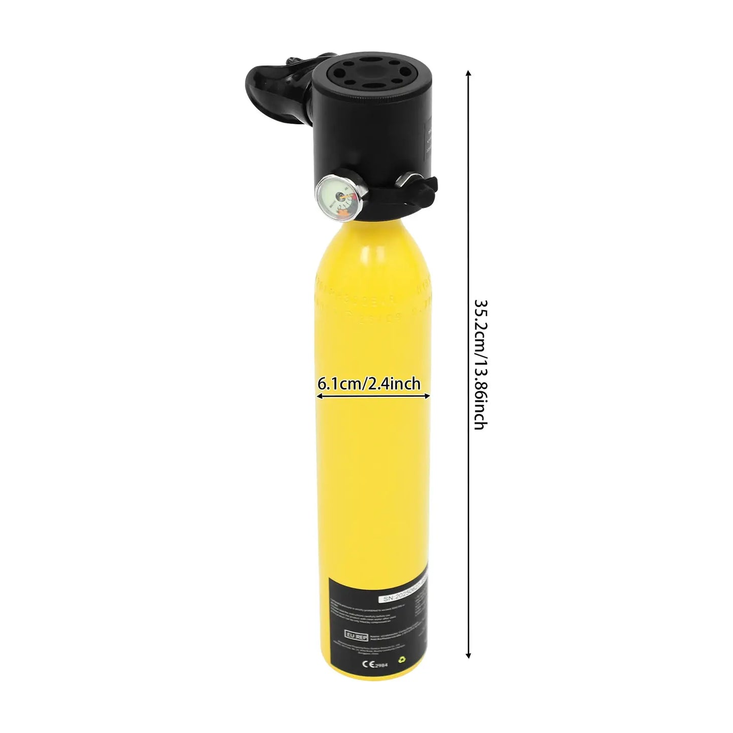 Mini Scuba Tank | 0.5L Capacity | With Manual Pump | Anti-Drop Strap