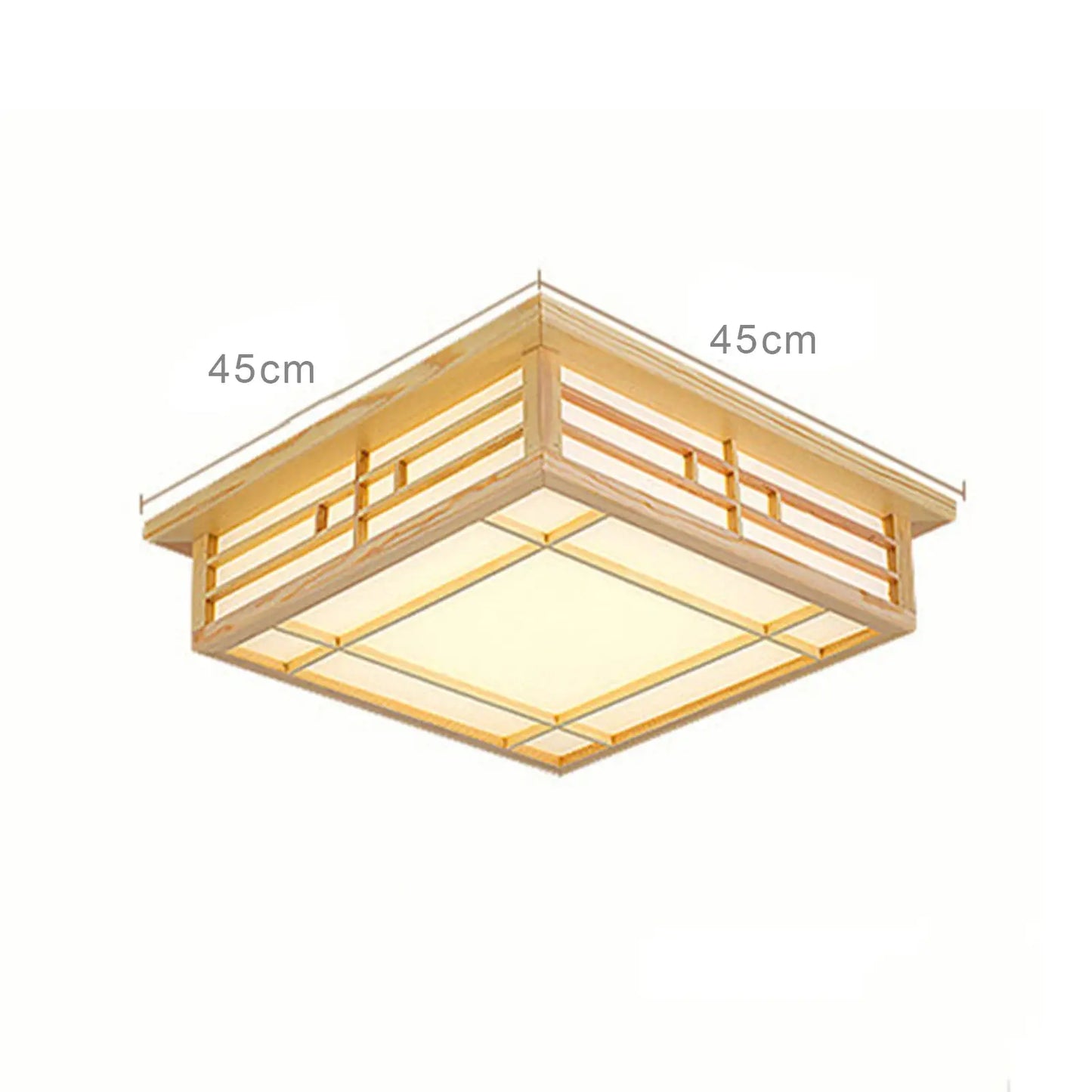 Japan Style Ceiling Lamp Solid Wood Wooden LED Light Flush Mount Ceiling Light with Remote Control For Bedroom Living Room from PriceLows™