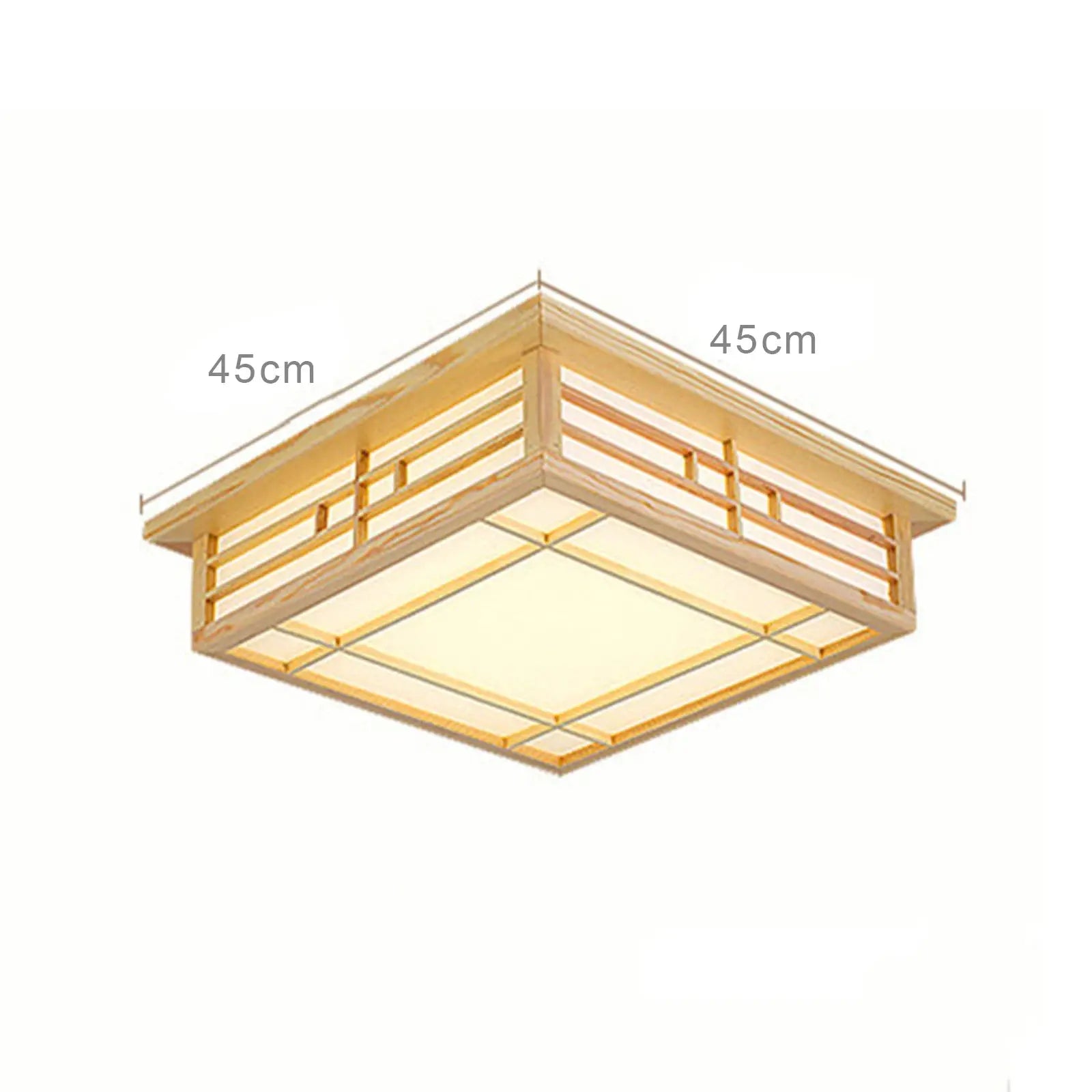 Japan Style Ceiling Lamp Solid Wood Wooden LED Light Flush Mount Ceiling Light with Remote Control For Bedroom Living Room from PriceLows™