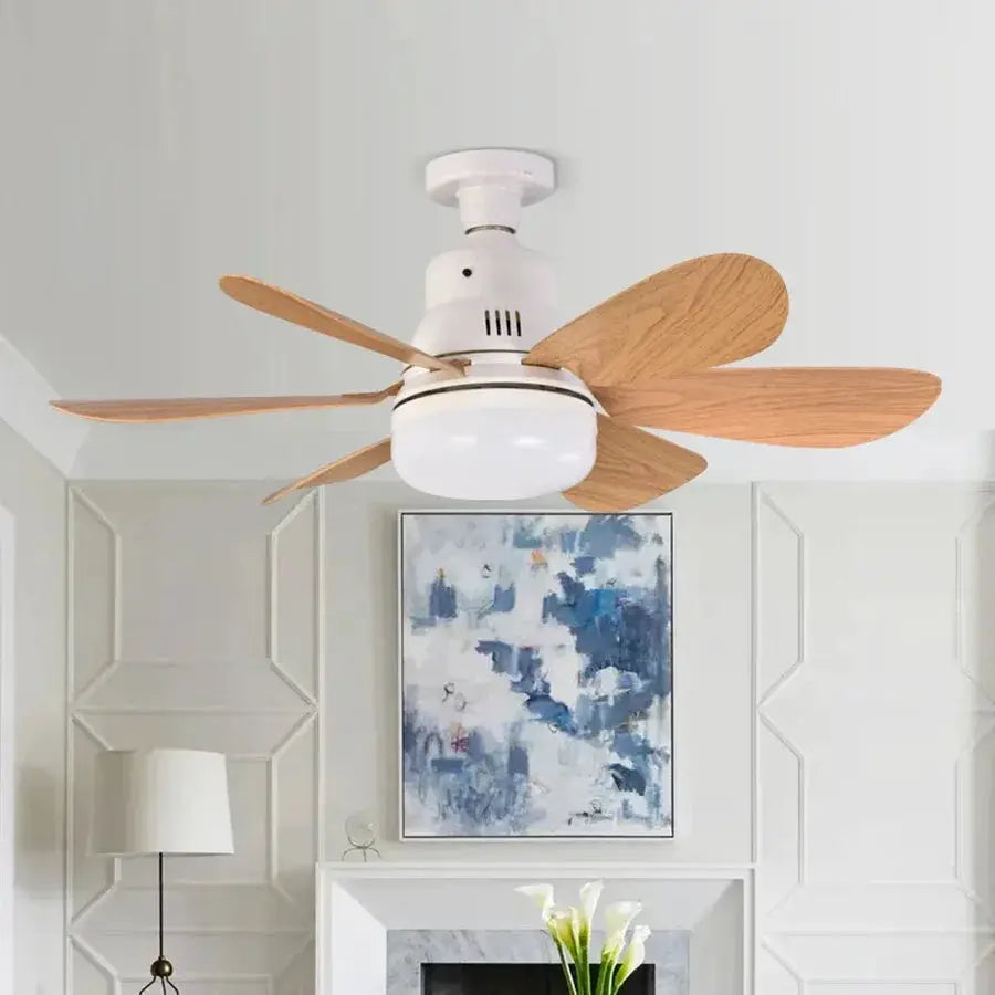 Wood Grain Ceiling Fan Light | Remote Control | E27 Base