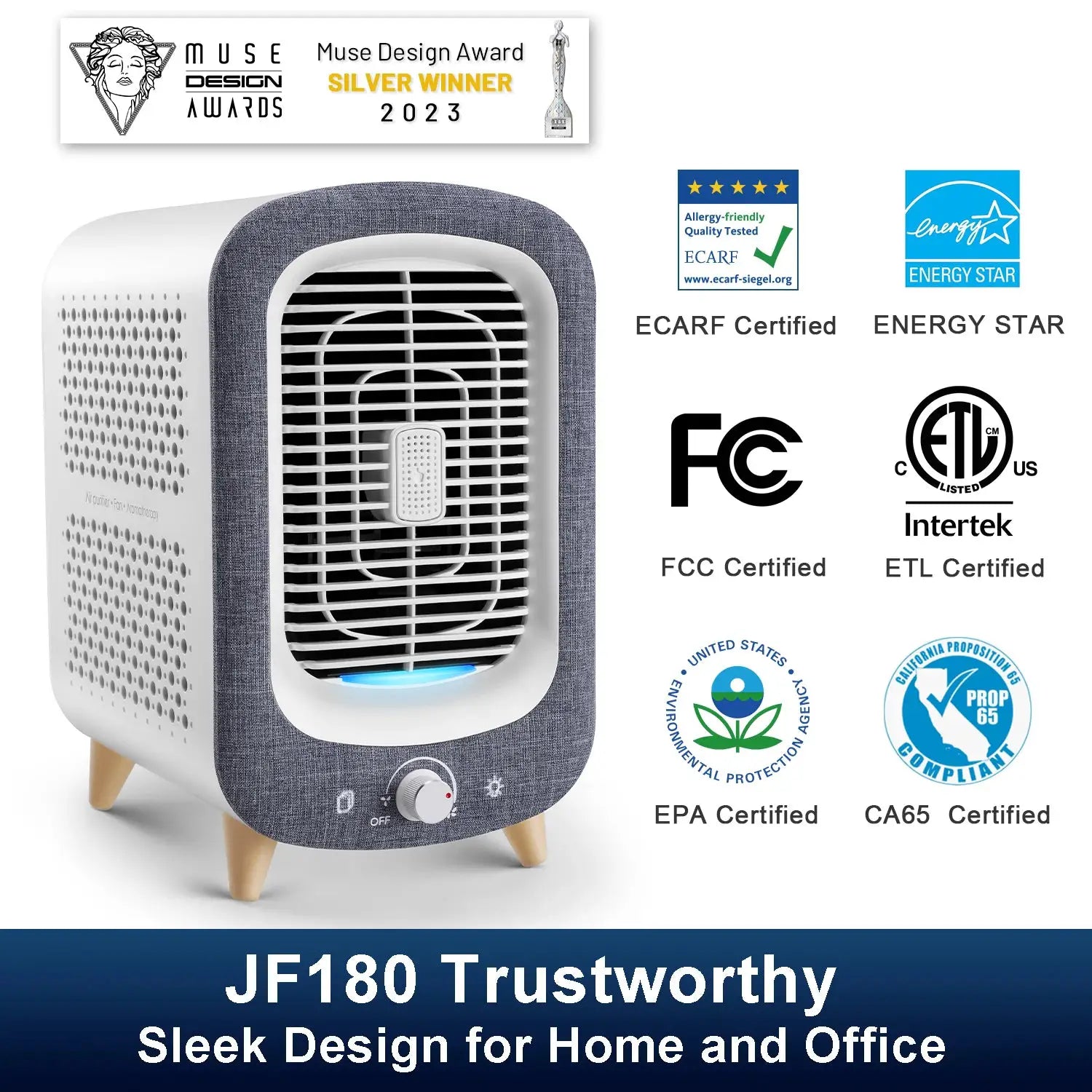 Jafanda Air Purifier for Home Bedroom 780sq ft, HEPA &Activated Carbon, Air Cleaner with Fragrance Sponge & Nightlight for Smoke from PriceLows™