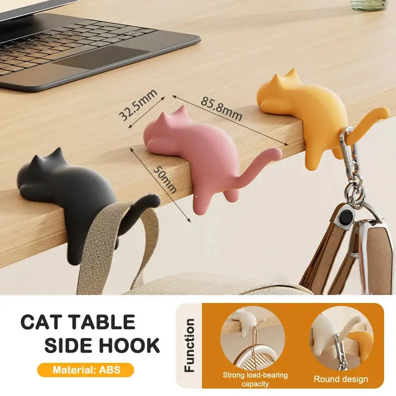 Cute Cat Bag Hook Portable Table Hook Handbag Backpack Organizer Holder for Home Office Desk Side Decor Travel Bag Hanger from PriceLows™