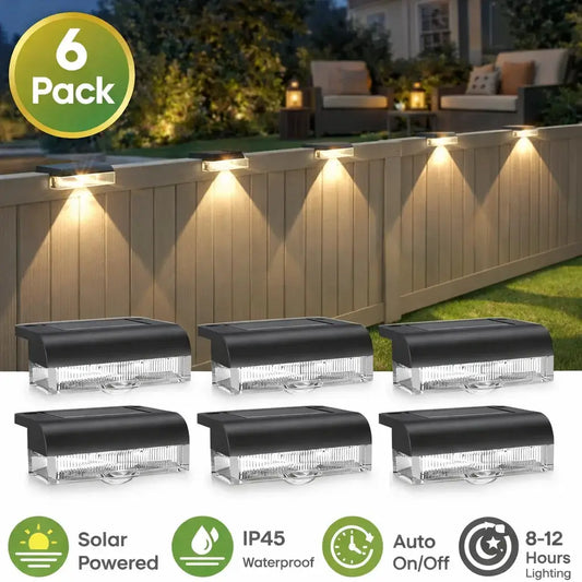 6/14 Pack Outdoor Solar Fence Lights Waterproof LED Step Lights for Deck, Yard, Patio, Garden, Pathway, Pool & Stairs from PriceLows™