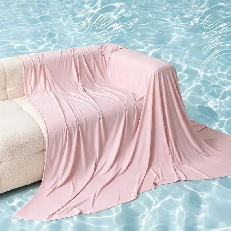 Cotton Bamboo Blanket | Ice Silk Cooling | Lightweight Breathable | Solid Summer Quilt