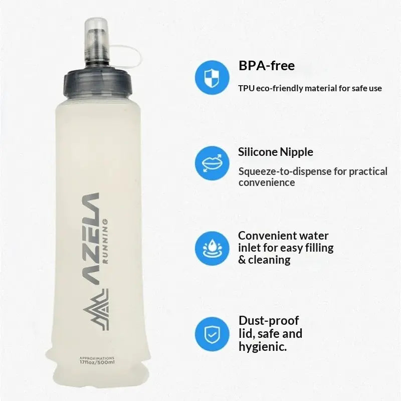 Foldable Silicone Water Bag Soft Water Bottle Leakproof Collapsible Hydration Flask for Camping Hiking Travel Outdoor Sports from PriceLows™