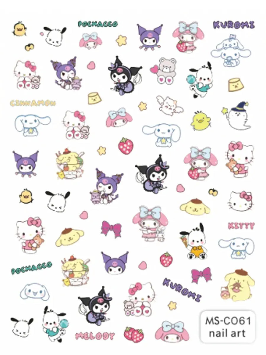 1PCS Cartoon Kawaii Pokémon Nail Stickers 3D Sanrio Hello Kitty Stickers For Nails Nails Accesories Anime Kuromi Nail Supplies from PriceLows™