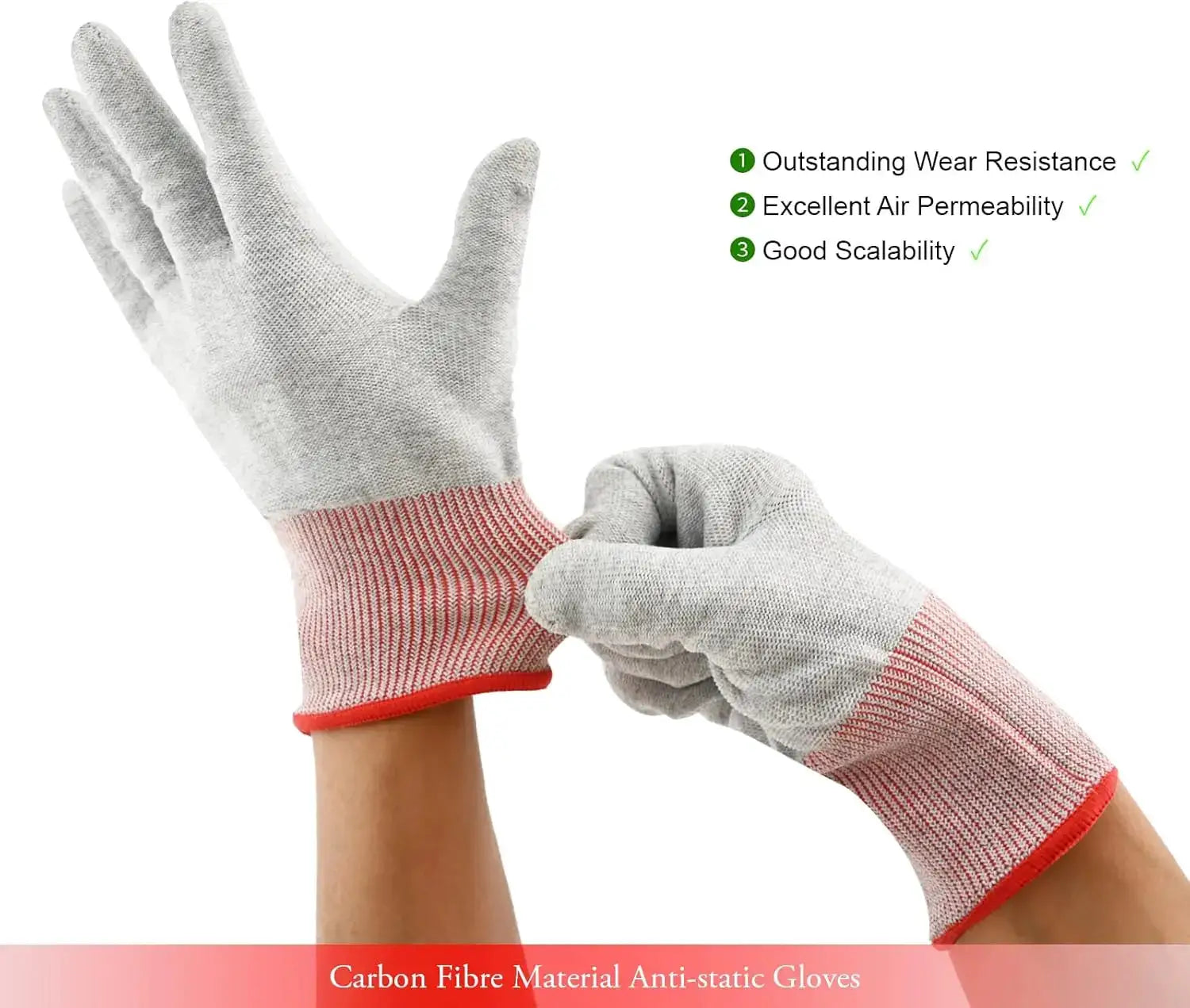 Professional Anti-Static Vinyl Wrap Gloves, Carbon Fiber Dust-Free Working Gloves for Precision Tasks from PriceLows™