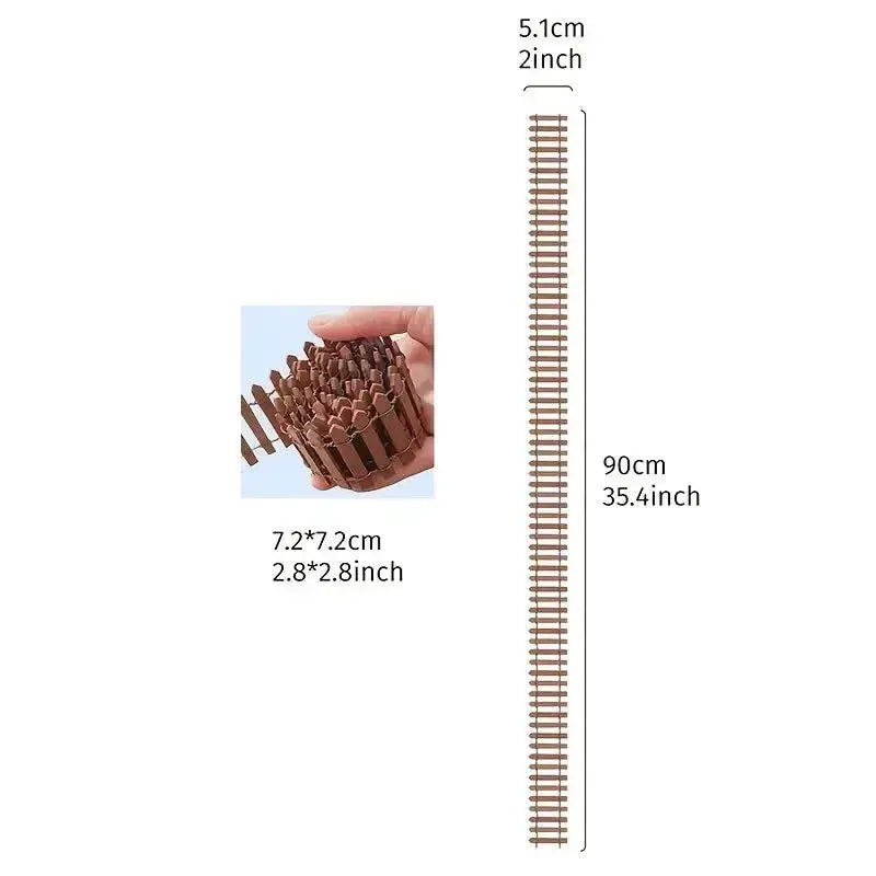 1pc Mini Fence, Garden And Bonsai Decoration Fairy Tale Garden Fence Wooden Decoration, DIY HandicraftProject Mini Picket Fence from PriceLows™
