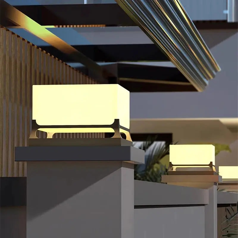 Modern Solar Outdoor Waterproof Decorations Door Post Atmosphere Light Yard Patio Pathway Courtyard Square Wall Pillar Light from PriceLows™