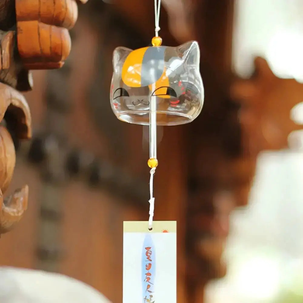 Glass Cat Pattern Wind Chime Creative Japanese Cat Pendant Home Garden Hanging Decor DIY Gift from PriceLows™