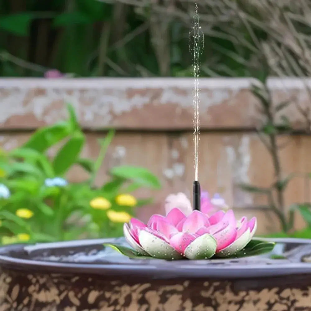 Lotus Solar Water Fountain Brushless Pump Mini Waterfall Fountain Artificial Lotus Flowers Fountain for Outdoor Bird Bath from PriceLows™