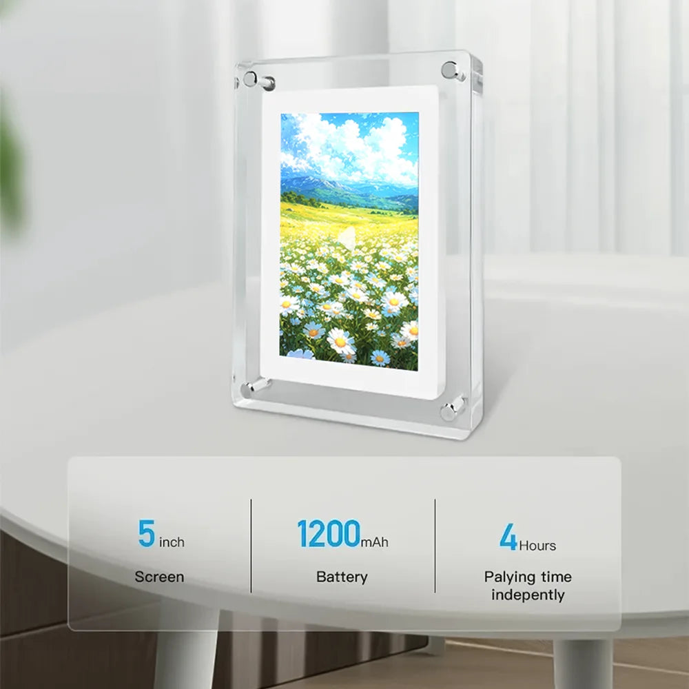 Digital Photo Frame | 5 Inch IPS Display | 4GB Built-in Memory | 1024x768