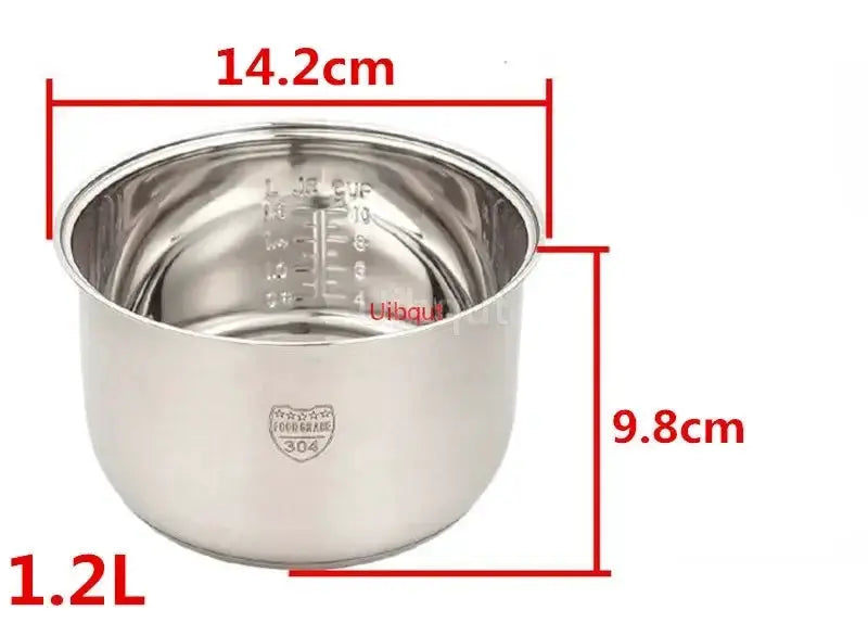 Rice Cooker Inner Pot | 304 Stainless Steel | Nonstick | Universal Fit