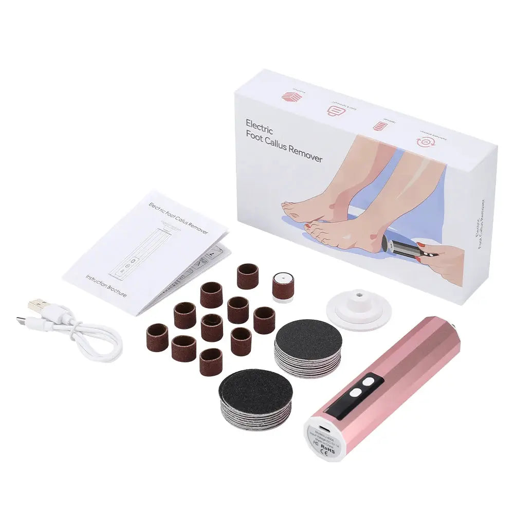 USB Rechargeable Wireless Electric Foot File Cuticle Callus Remover Machine Pedicure Tools Foot Heel Care Tool With Sandpaper from PriceLows™