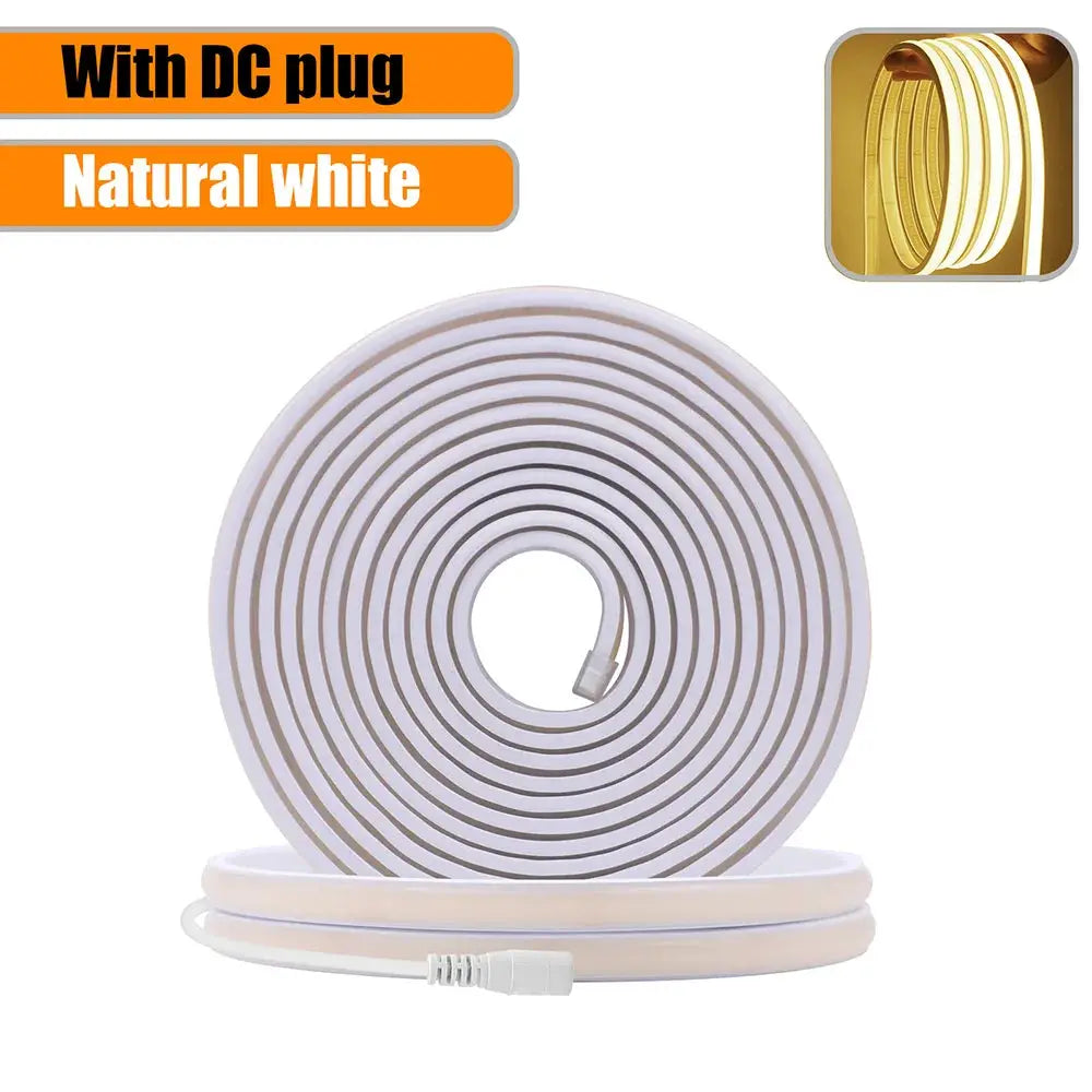 COB Led Neon Rope Light Strip 12V 24V 5m 10m 15m 20m 0.5m IP68 Waterproof Flexible Lamp 320LED High Density Liner Lighting RA90 from PriceLows™