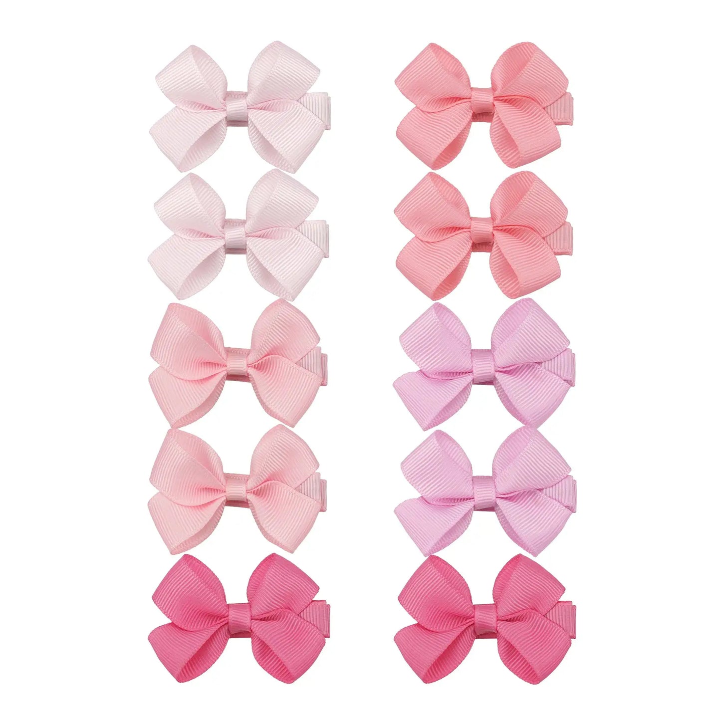 Baby Hair Bows | 2 Inch Fully Covered | 10 Piece Set | Polyester