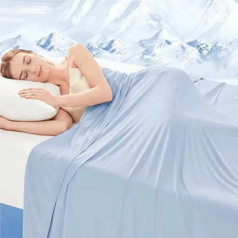 Summer Cooling Blanket | Ice Silk Texture | Lightweight Breathable | Adult Size