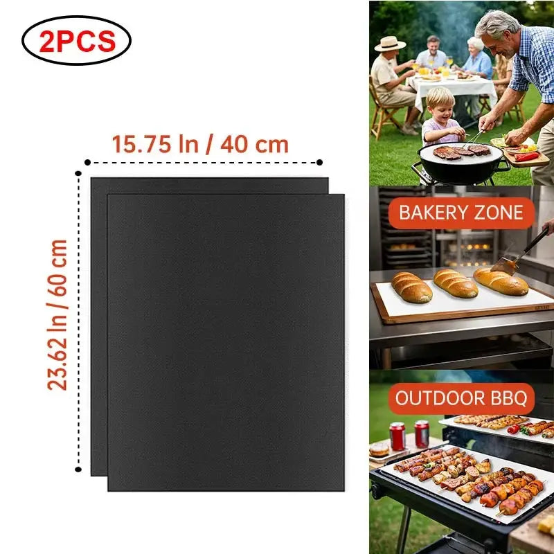 BBQ Grill Mat | Non-Stick | Reusable | Heat Resistant Extra Thick
