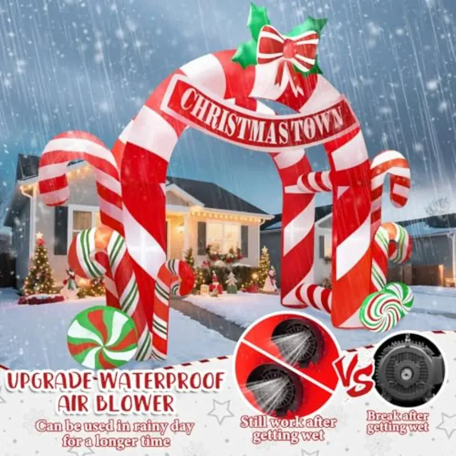 Christmas Inflatable Archway | 13 Ft | Polyester | Outdoor Decor
