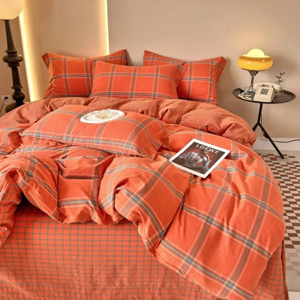 Duvet Cover | 100% Cotton | Plaid Style | 160X210 And 220X240