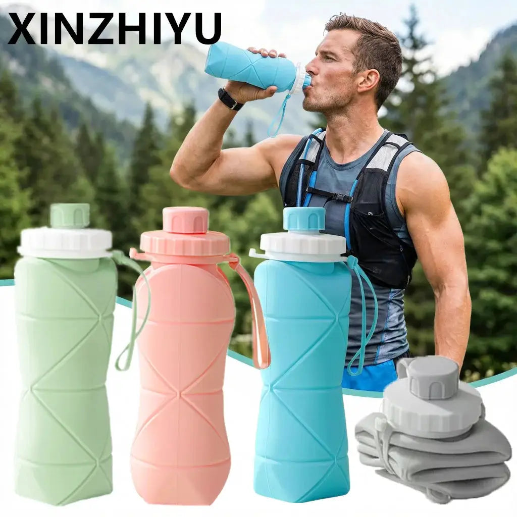 Outdoor Silicone Folding Water Bottle Portable Retractable Cup Travel Tools Collapsible Sport Bottles For Hiking Trekking Tours from PriceLows™