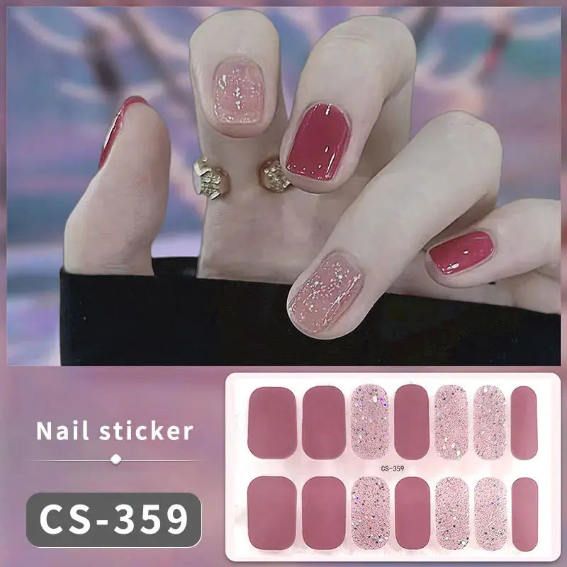 Full Cover Nail Stickers Fashion Nail Polish Nail Decoration Sparkling Glitter Self Adhesive Manicure Designer Nail Art Sticker from PriceLows™