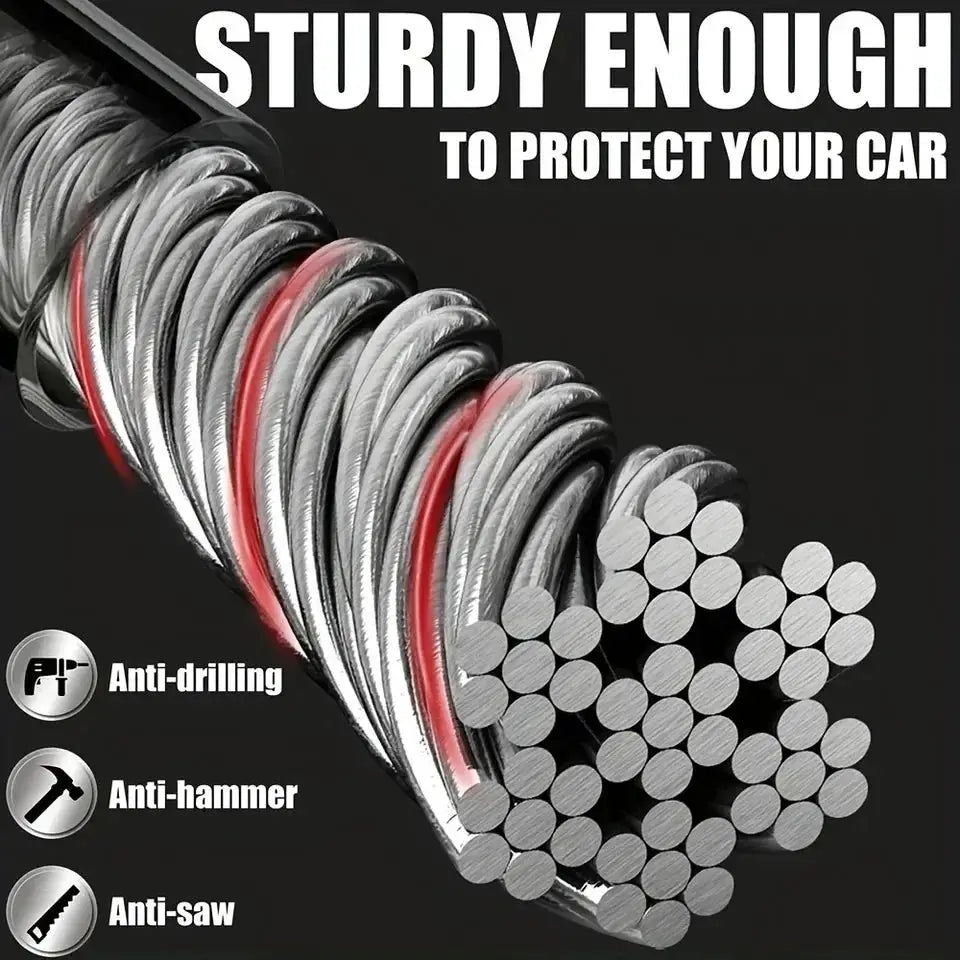 Universal anti-theft device safety belt buckle lock steel wire rope lock for Vehicles Prevent Theft Durable Security Rope from PriceLows™
