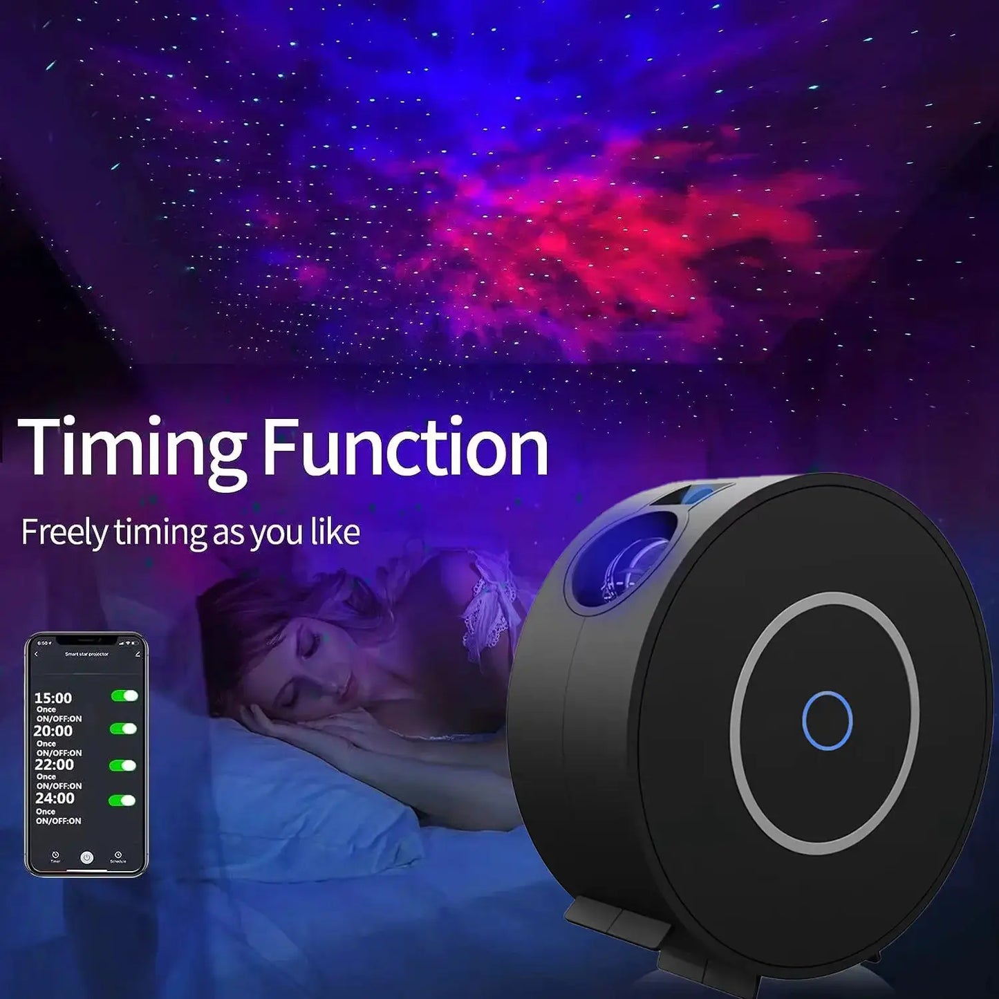 Smart LED starry sky projector light, WiFi starry sky projector light 3D Galaxy from PriceLows™