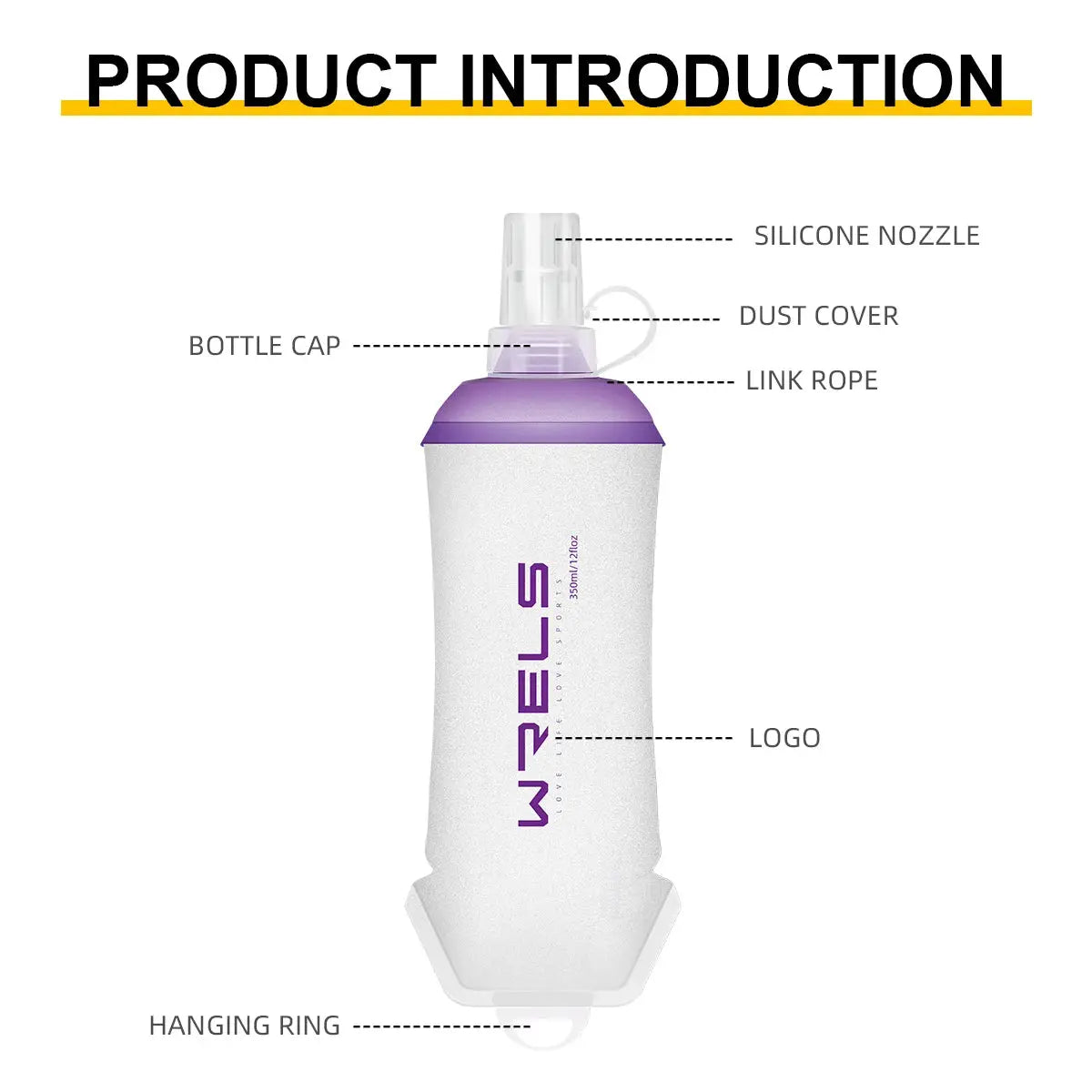 WRELS Foldable Silicone Water Bottle Outdoors Traveling Sport Running Cycling Kettle Healthy Soft Material TPU BPA-Free Kettle from PriceLows™