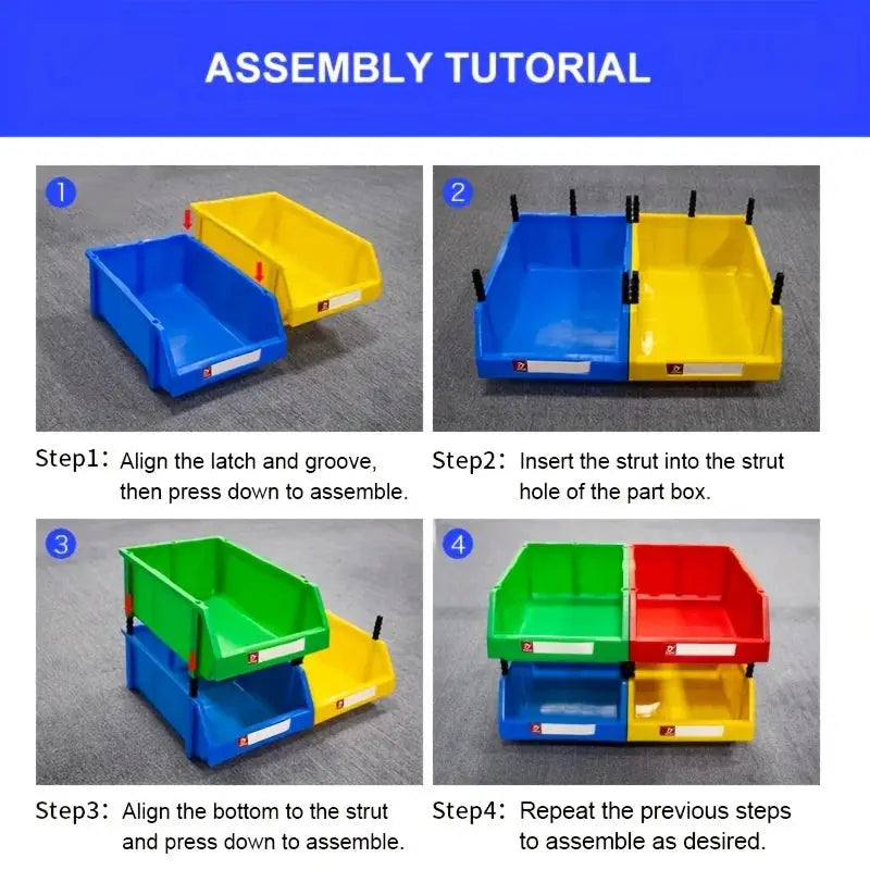 LEADLOONG X1 12pcs 180*120*80mm/7.09*4.72*3.15inch Plastic Stackable Storage Bins Small Tool Component Box for Garage from PriceLows™
