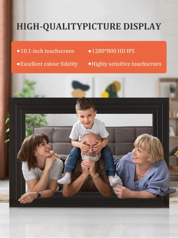 Digital Photo Frame | 10.1 Inch IPS WiFi | 1280x800 Display Frameo | 32GB Memory
