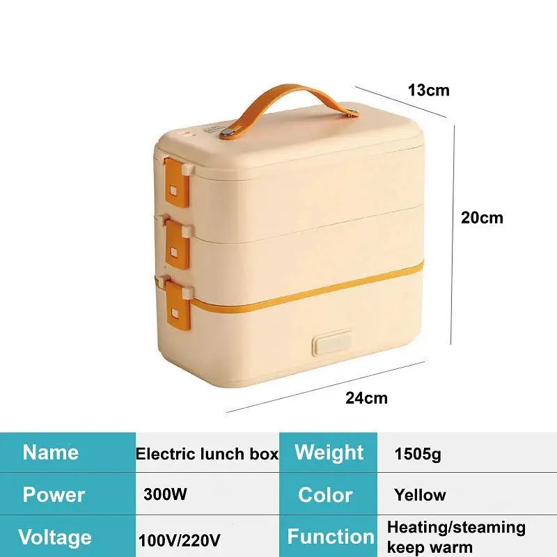 110V/220V Electric Lunch Box Portable Food Fast Heating Lunch Box 304 Stainless Steel Warmer Multi-Layer Office Lunch Box 800ml from PriceLows™