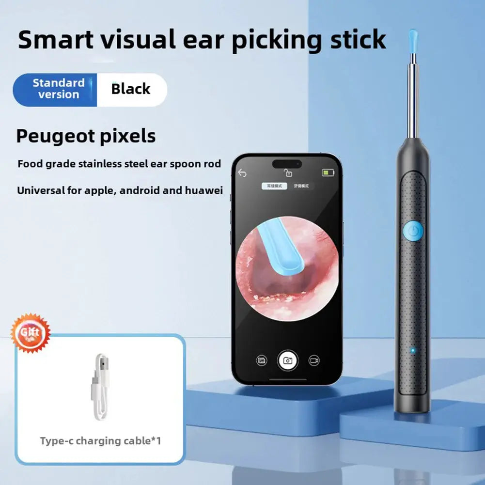 Smart Visual Wax Removal Tool with Camera Otoscope Ear Cleaner Rechargeable Endoscope Earpick Health Care Set from PriceLows™