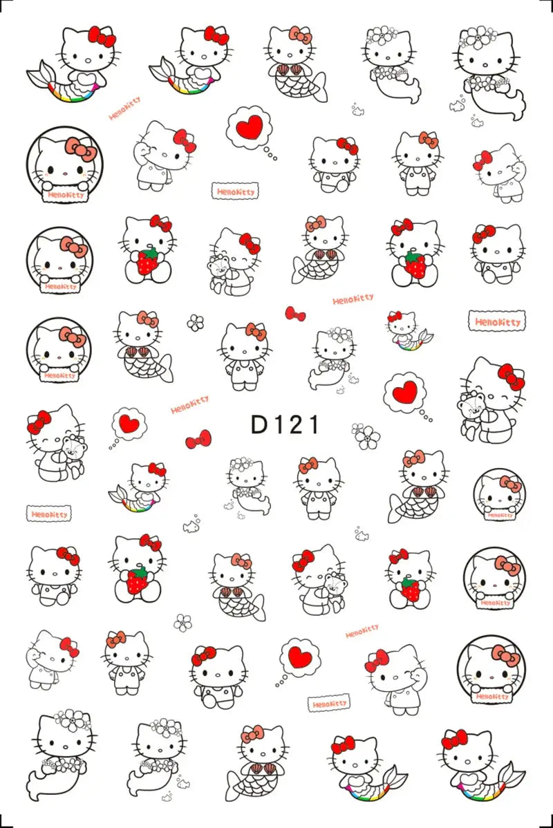 1PCS Cartoon Kawaii Pokémon Nail Stickers 3D Sanrio Hello Kitty Stickers For Nails Nails Accesories Anime Kuromi Nail Supplies from PriceLows™
