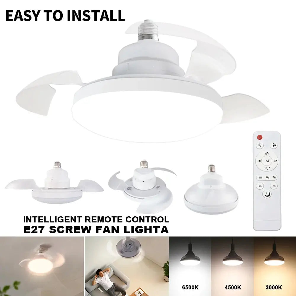 Ceiling Fan Light | E27 Base | Remote Control | 3-Speed Dimming
