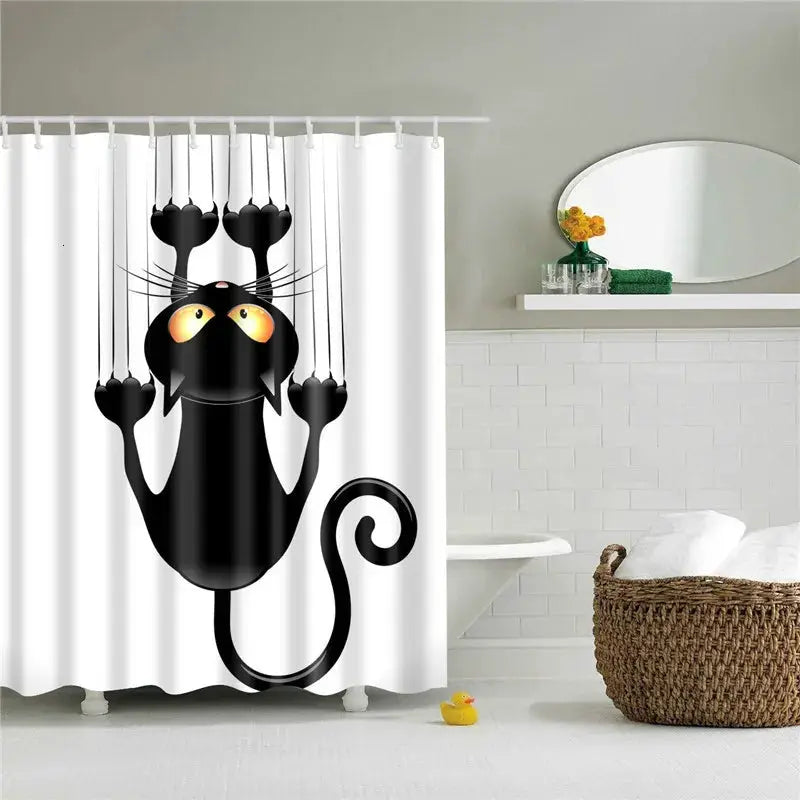 Funny Shower Curtains Bathroom Curtain With Hooks Decor Waterproof Cat Dog 3d Bath 180*180cm Creative Personality Shower Curtain from PriceLows™